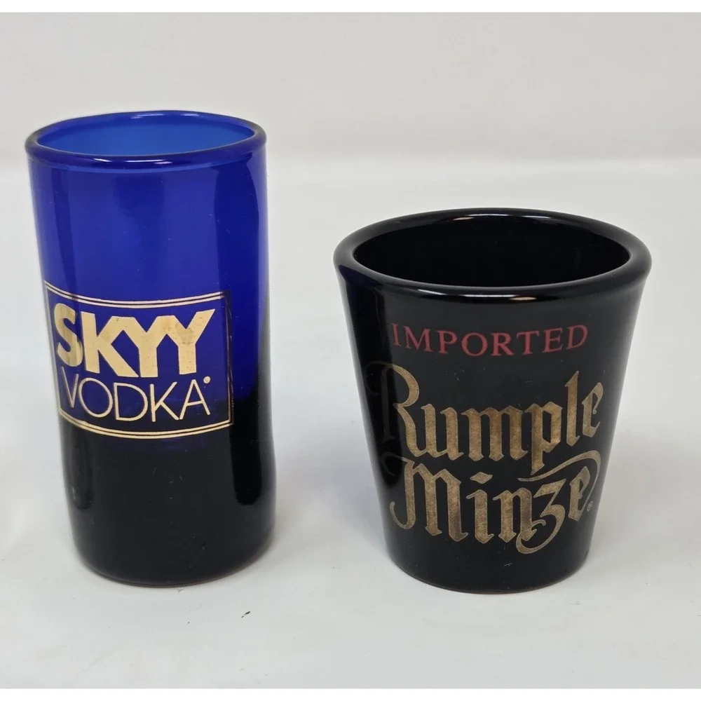 German Souvenir Wine Glasses SKYY Vodka Rumple Minze Shot Glass Lot 4